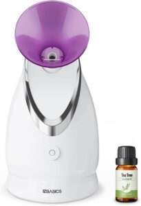 EZBASICS Facial Steamer Bundled with Tea Tree Essential Oil